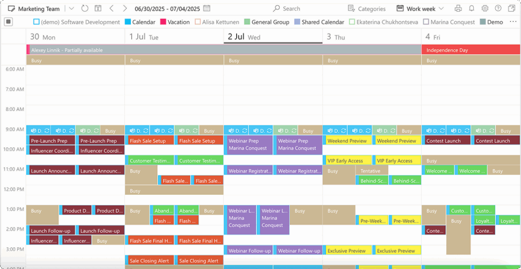 Example Virto Calendar