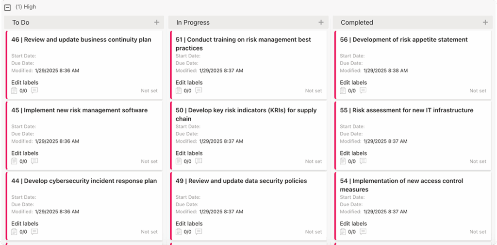 Example Virto Kanban Board