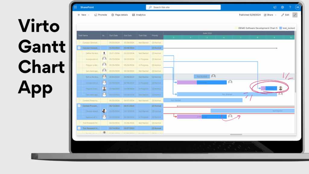 Virto Gantt Chart App