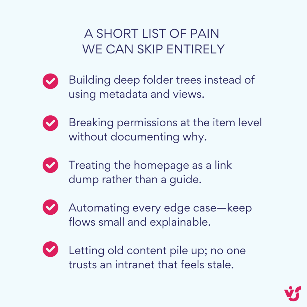 A short list of pain  we can skip entirely