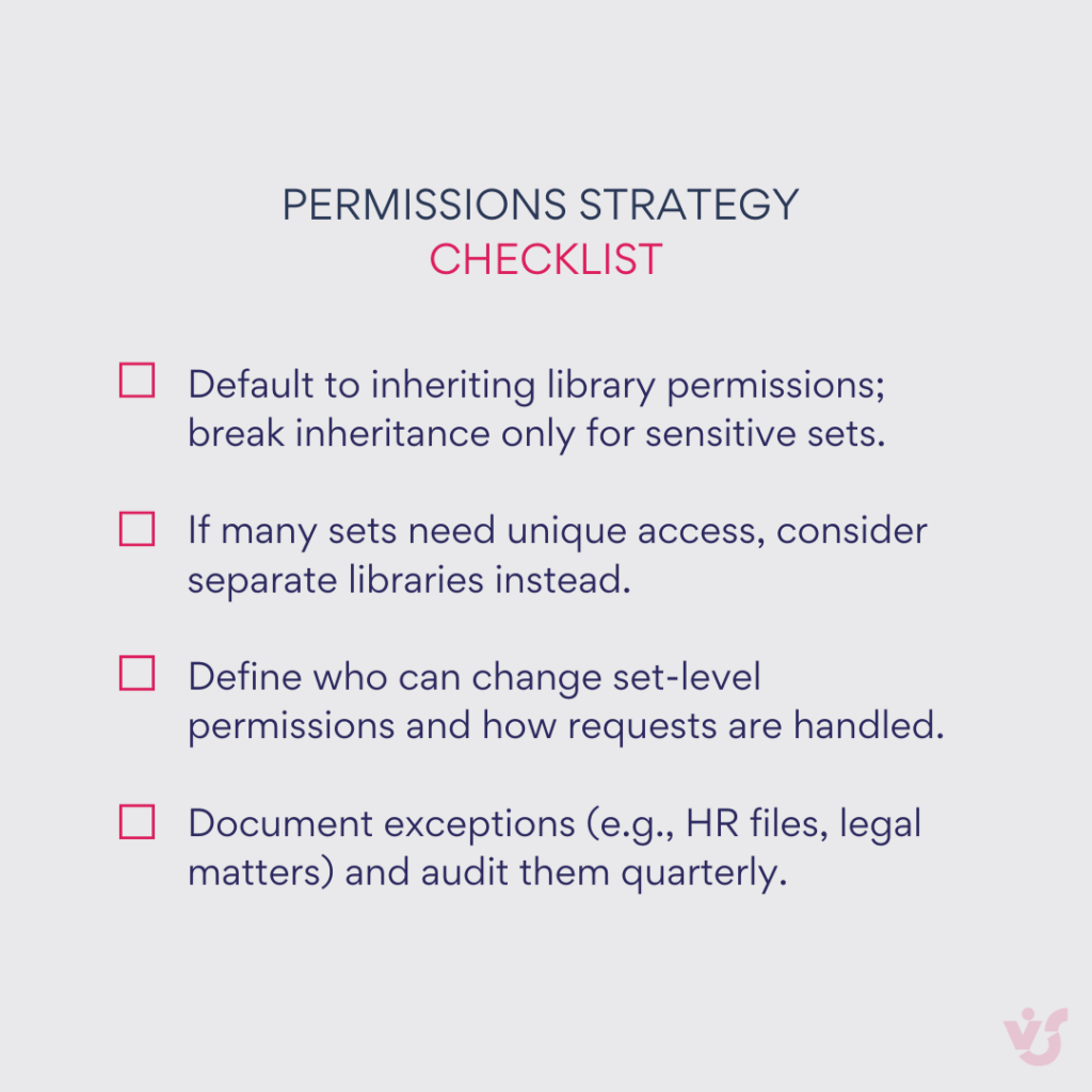 Permissions strategy checklist