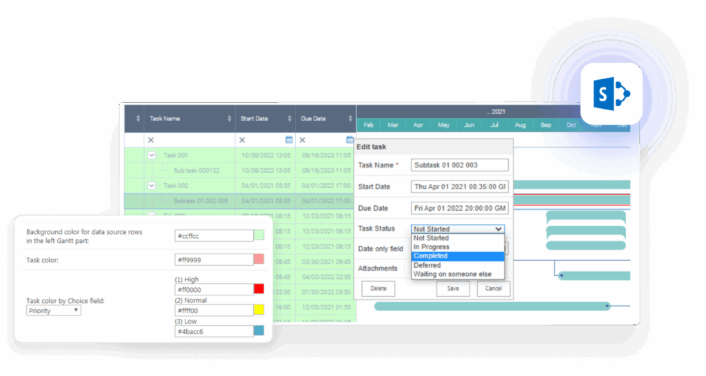 Virto Gantt Chart Web Part
