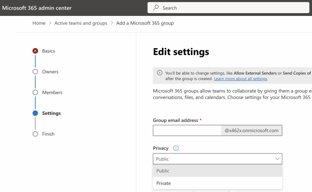 Adding a Microsoft 365 group