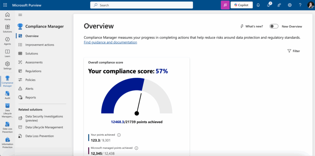 Microsoft Purview compliance manager