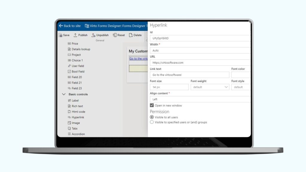Virto Form Designer for SharePoint Online