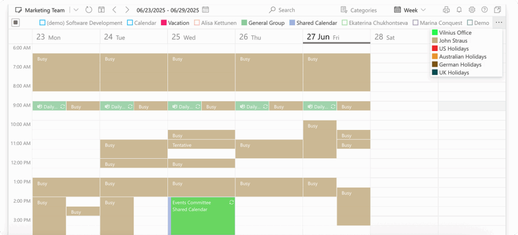 Example Virto Calendar