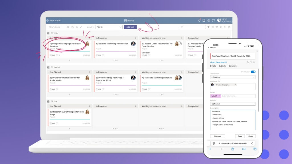 Virto Kanban Board App for M365