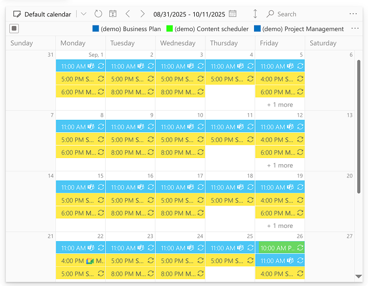 Sample Virto Calendar